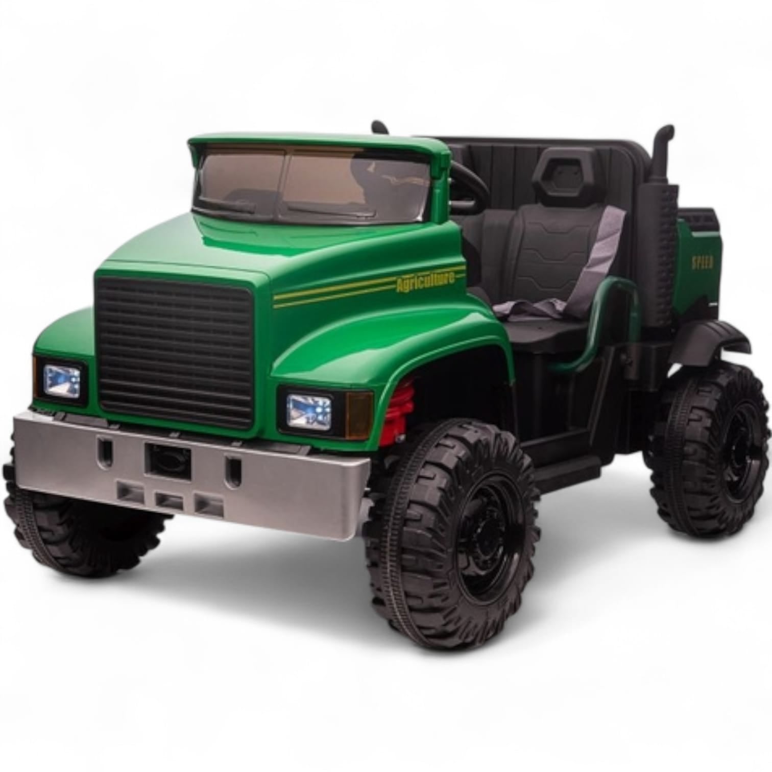 Coche Eléctrico para Niño FARM TRUCK 12v Verde 4x4 c/ RUEDAS DE GOMA & ASIENTO DE PIEL