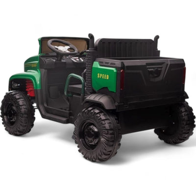 Coche Eléctrico para Niño FARM TRUCK 12v Verde 4x4 c/ RUEDAS DE GOMA & ASIENTO DE PIEL