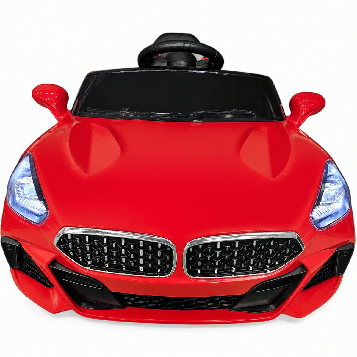 Coche eléctrico infantil BM Z4 Style rojo 12 V con RUEDAS DE GOMA y ASIENTO DE PIEL