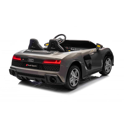 Coche eléctrico para Niños AUDI R8 SPYDER Versión XXL Gris c/ RUEDAS DE GOMA & ASIENTO DE PIEL