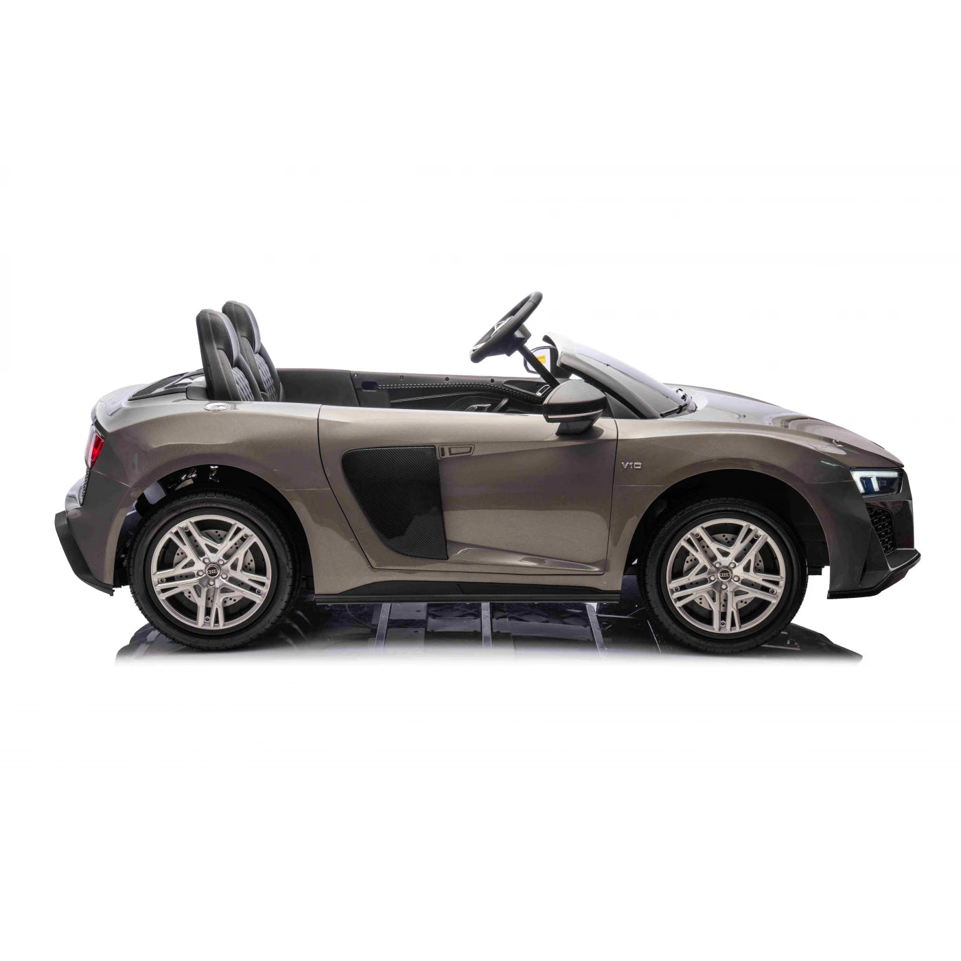 Coche eléctrico para Niños AUDI R8 SPYDER Versión XXL Gris c/ RUEDAS DE GOMA & ASIENTO DE PIEL