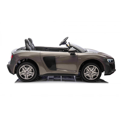 Coche eléctrico para Niños AUDI R8 SPYDER Versión XXL Gris c/ RUEDAS DE GOMA & ASIENTO DE PIEL