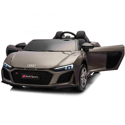 Coche eléctrico para Niños AUDI R8 SPYDER Versión XXL Gris c/ RUEDAS DE GOMA & ASIENTO DE PIEL