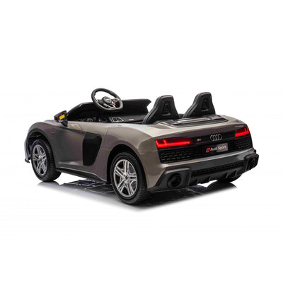 Coche eléctrico para Niños AUDI R8 SPYDER Versión XXL Gris c/ RUEDAS DE GOMA & ASIENTO DE PIEL