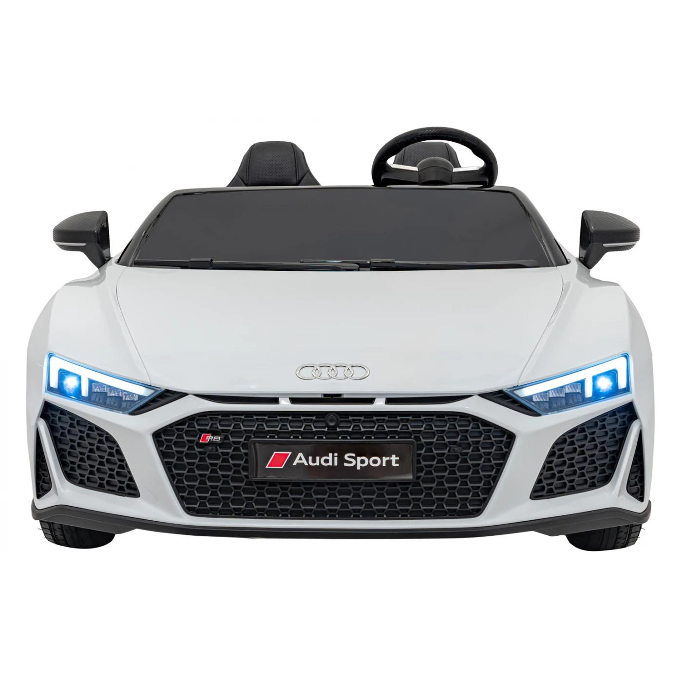 Coche eléctrico para Niños AUDI R8 SPYDER Versión XXL Blanco c/ RUEDAS DE GOMA & ASIENTO DE PIEL