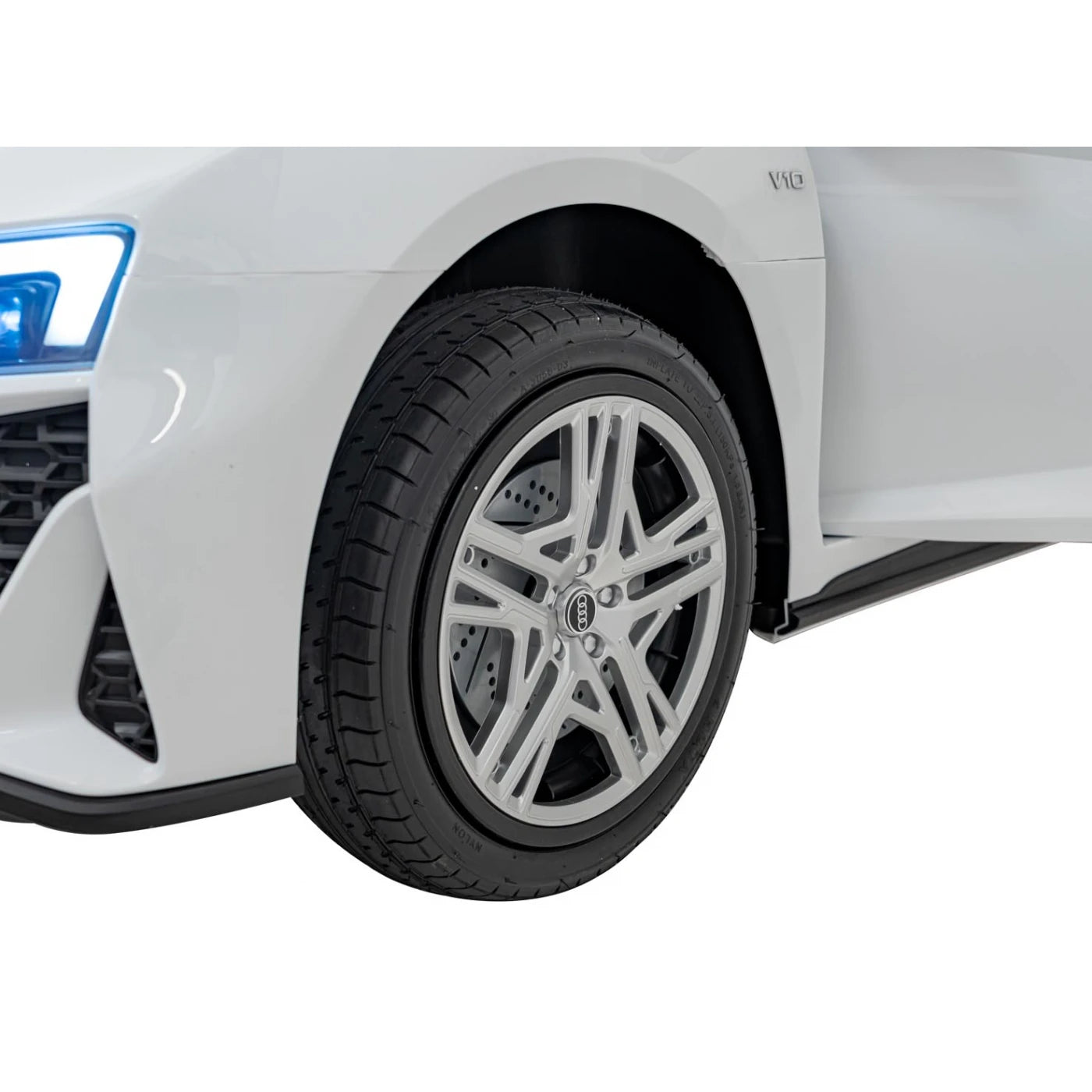 Coche eléctrico para Niños AUDI R8 SPYDER Versión XXL Blanco c/ RUEDAS DE GOMA & ASIENTO DE PIEL