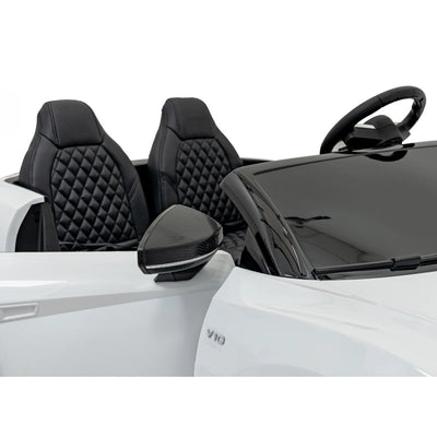 Coche eléctrico para Niños AUDI R8 SPYDER Versión XXL Blanco c/ RUEDAS DE GOMA & ASIENTO DE PIEL