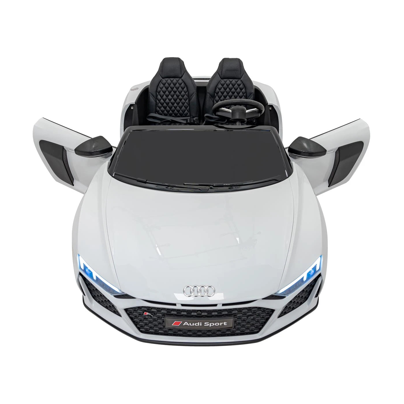 Coche eléctrico para Niños AUDI R8 SPYDER Versión XXL Blanco c/ RUEDAS DE GOMA & ASIENTO DE PIEL