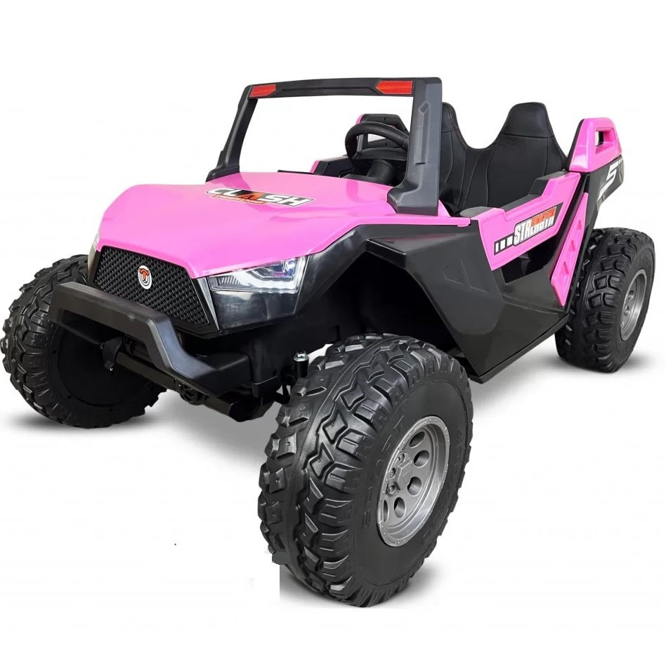 Carro Elétrico para Criança BUGGY CLASH 4x4 24v Rosa 2 LUGARES c/ RODAS DE BORRACHA & ASSENTO EM PELE