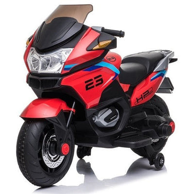 Mota Eléctrica para Niños BM Style 12v Negra con RUEDAS DE GOMA y ASIENTO DE PIEL