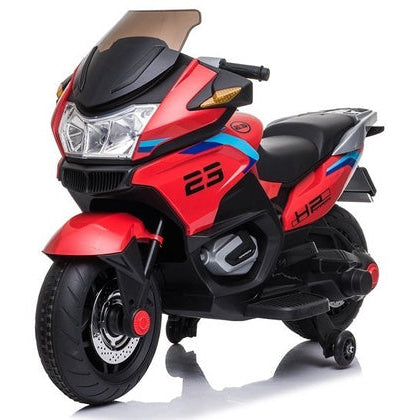 Mota Eléctrica para Niños BM Style 12v Negra con RUEDAS DE GOMA y ASIENTO DE PIEL