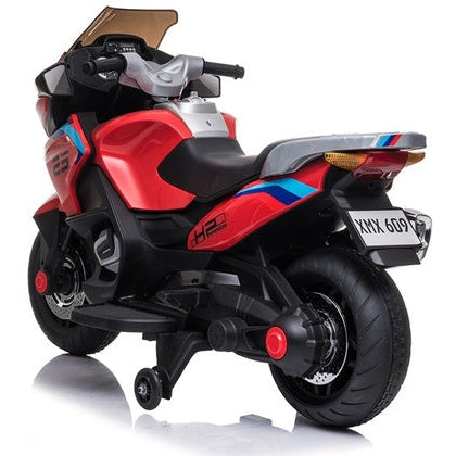 Mota Eléctrica para Niños BM Style 12v Negra con RUEDAS DE GOMA y ASIENTO DE PIEL