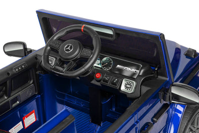 Coche Eléctrico para Niños MERCEDES G63 12v Azul Metalizado c/ RUEDAS DE GOMA & ASIENTO DE PIEL