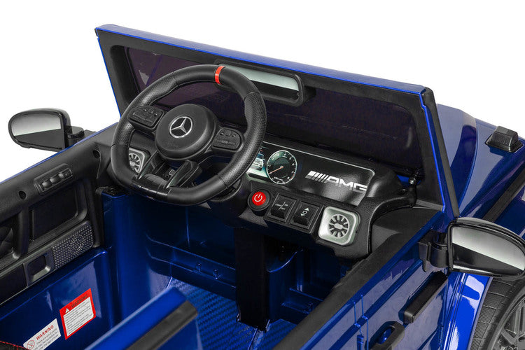 Coche Eléctrico para Niños MERCEDES G63 12v Azul Metalizado c/ RUEDAS DE GOMA & ASIENTO DE PIEL