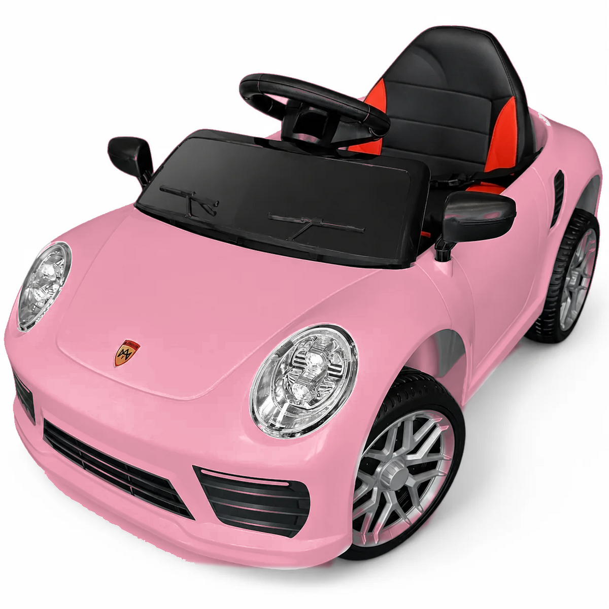 Coche eléctrico infantil FUNDRIVE 12V rosa con RUEDAS DE GOMA y ASIENTO DE PIEL ECOLÓGICA