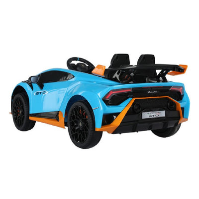 Coche Eléctrico para Niños LAMBORGHINI STO 12v Azul c/ RUEDAS DE GOMA & ASIENTO DE PIEL