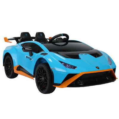 Coche Eléctrico para Niños LAMBORGHINI STO 12v Azul c/ RUEDAS DE GOMA & ASIENTO DE PIEL