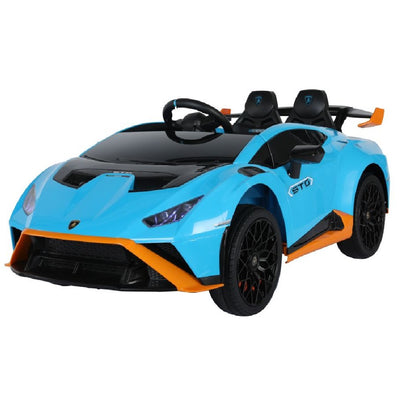 Coche Eléctrico para Niños LAMBORGHINI STO 12v Azul c/ RUEDAS DE GOMA & ASIENTO DE PIEL