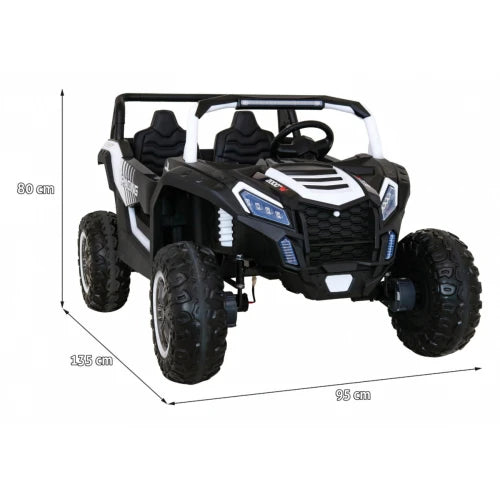 Coche Eléctrico para Niño BUGGY ATV RACING 24v Blanco c/ RUEDAS DE GOMA & ASIENTO DE PIEL