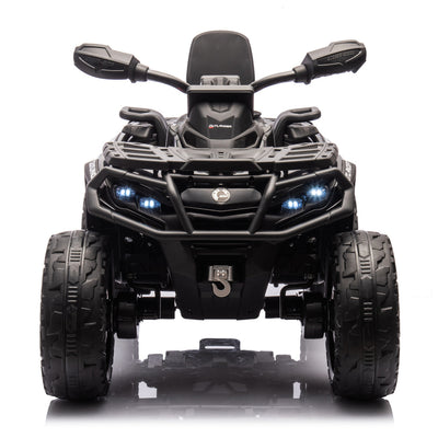 Moto 4 Eléctrica para Niño CAN AM Outlander 24v 4x4 Negra c/ RODAS DE BORRACHA & ASIENTO EN PELE