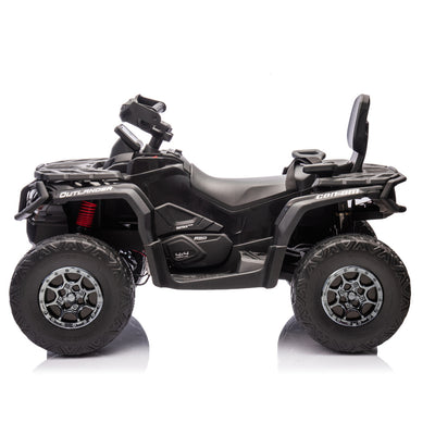 Moto 4 Eléctrica para Niño CAN AM Outlander 24v 4x4 Negra c/ RODAS DE BORRACHA & ASIENTO EN PELE