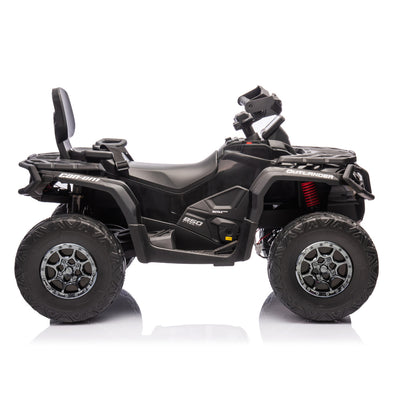 Moto 4 Eléctrica para Niño CAN AM Outlander 24v 4x4 Negra c/ RODAS DE BORRACHA & ASIENTO EN PELE