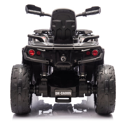 Moto 4 Eléctrica para Niño CAN AM Outlander 24v 4x4 Negra c/ RODAS DE BORRACHA & ASIENTO EN PELE