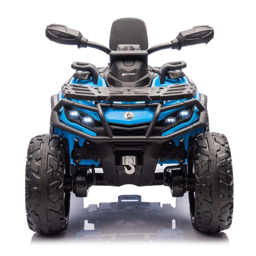 Moto 4 Eléctrica para Niño CAN AM Outlander 24v 4x4 Azul c/ RODAS DE BORRACHA & ASIENTO EN PELE