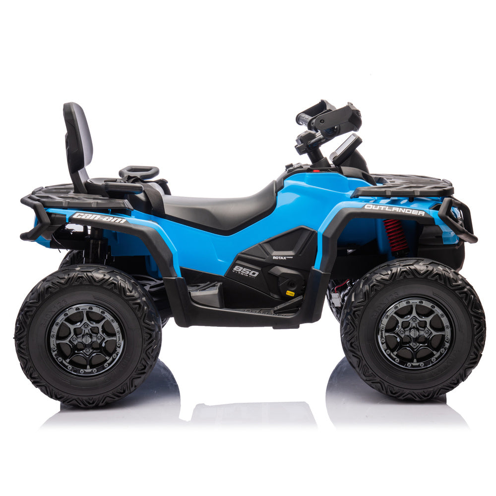Moto 4 Eléctrica para Niño CAN AM Outlander 24v 4x4 Azul c/ RODAS DE BORRACHA & ASIENTO EN PELE