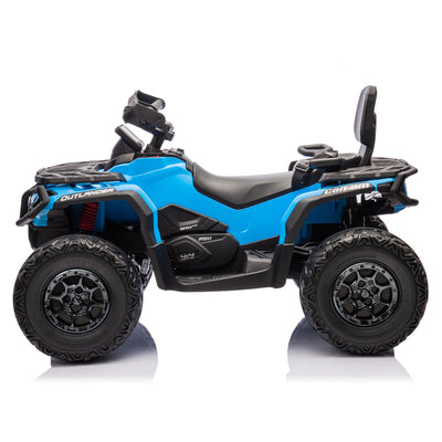 Moto 4 Eléctrica para Niño CAN AM Outlander 24v 4x4 Azul c/ RODAS DE BORRACHA & ASIENTO EN PELE