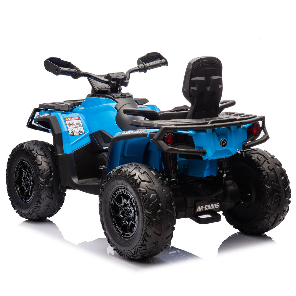 Moto 4 Eléctrica para Niño CAN AM Outlander 24v 4x4 Azul c/ RODAS DE BORRACHA & ASIENTO EN PELE