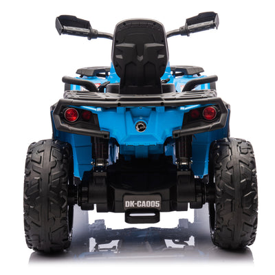 Moto 4 Eléctrica para Niño CAN AM Outlander 24v 4x4 Azul c/ RODAS DE BORRACHA & ASIENTO EN PELE