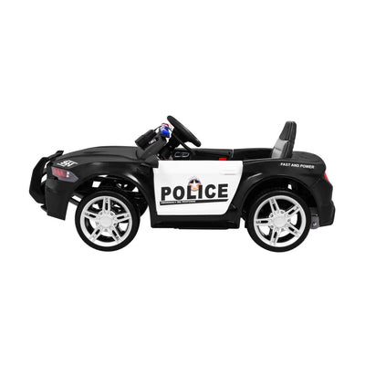 Carro Elétrico para Criança Policia GT 12V c/ RODAS DE BORRACHA & ASSENTO EM PELE