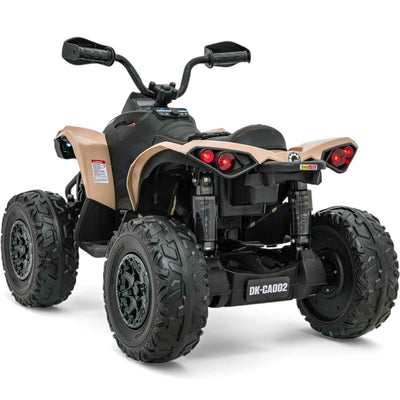 Moto 4 Eléctrica para Niño CAN AM Maverick 24v 2x200w Caqui c/ RUEDAS DE GOMA & ASIENTO DE PIEL