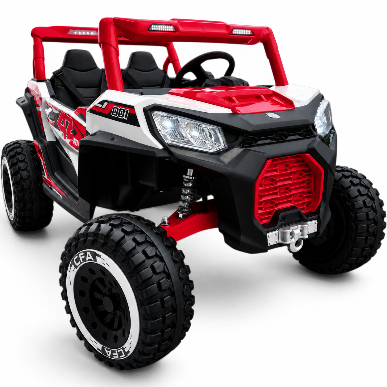 Carro Elétrico para Criança BUGGY PULSATING 4x4 24v Vermelho c/ RODAS DE BORRACHA & ASSENTO EM PELE