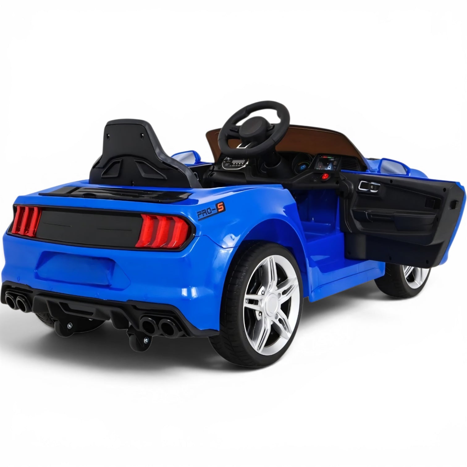 Carro Elétrico para Criança GT Style Azul Metalizado 12v c/ RODAS DE BORRACHA & ASSENTO EM PELE
