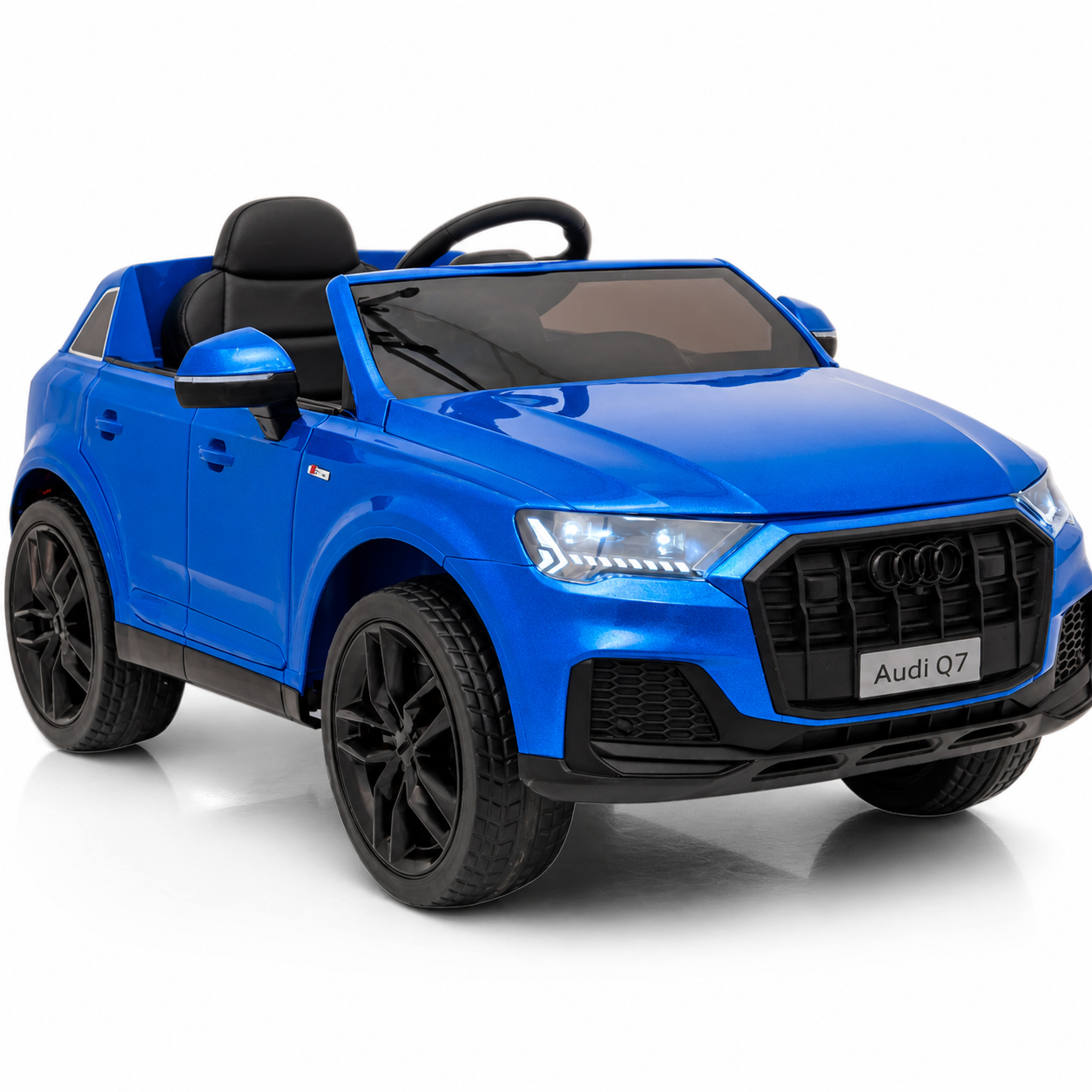 Carro Elétrico para Criança AUDI Q7 12v Azul Metalizado c/ RODAS DE BORRACHA & ASSENTO EM PELE