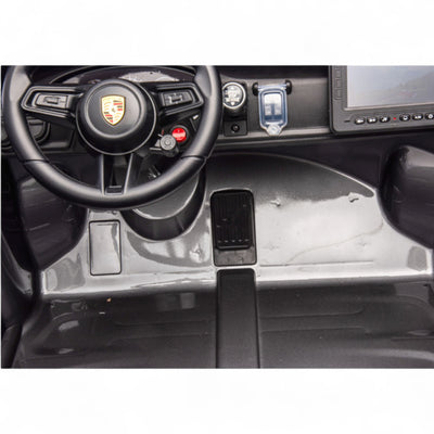 Coche Eléctrico para Niño PORSCHE 911 GT3 24v 4x4 XXL Gris Metalizado c/ MP4, RUEDAS DE GOMA & ASIENTO DE PIEL Y VELUR