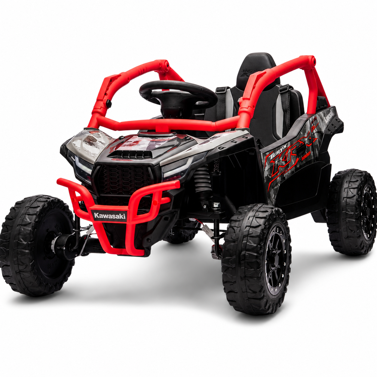 Coche Eléctrico para Criança Buggy KAWASAKI 4x4 12v BATERÍA DE LITIO Rojo c/ RUEDAS DE GOMA & ASIENTO DE PIEL