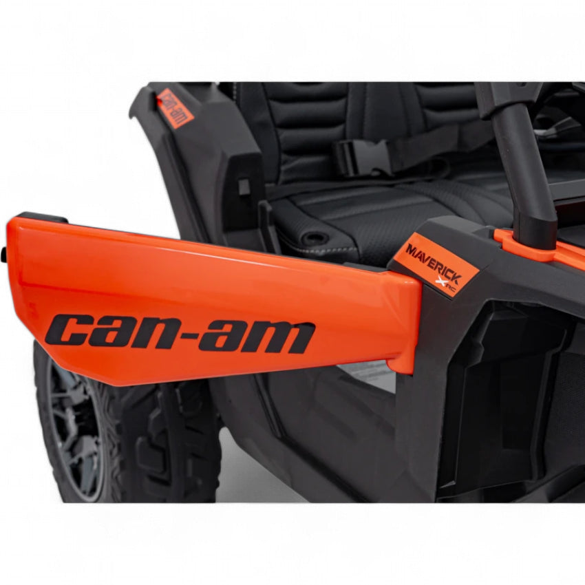 Coche Eléctrico para Niño CAN-AM MAVERICK 4x4 24v Naranja c/ RODAS DE BORRACHA & ASIENTO EN PELE