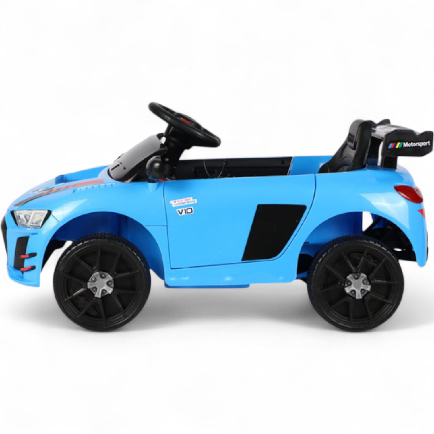 Coche Eléctrico para Niño R8 Style 12v Azul c/ RUEDAS DE GOMA & ASIENTO DE PIEL