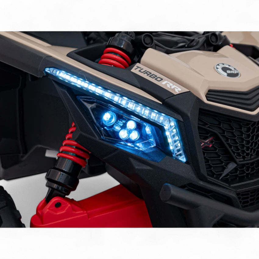 Coche Eléctrico para Niño CAN-AM MAVERICK 4x4 24v Caqui c/ RODAS DE BORRACHA & ASIENTO EN PELE