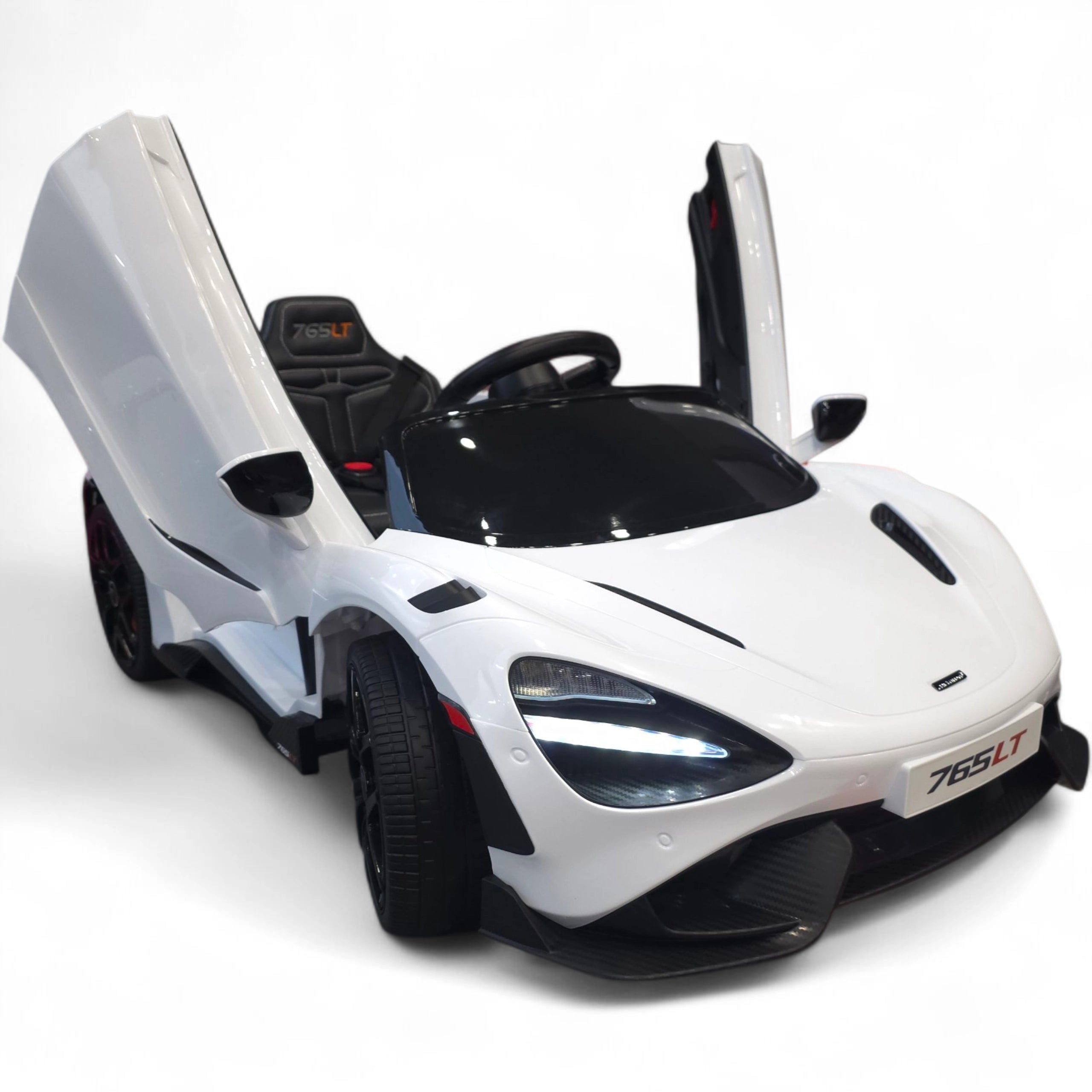 Coche Eléctrico para Niños McLaren 12v Blanco c/ RUEDAS DE GOMA & ASIENTO DE PIEL