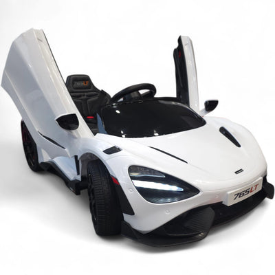 Coche Eléctrico para Niños McLaren 12v Blanco c/ RUEDAS DE GOMA & ASIENTO DE PIEL