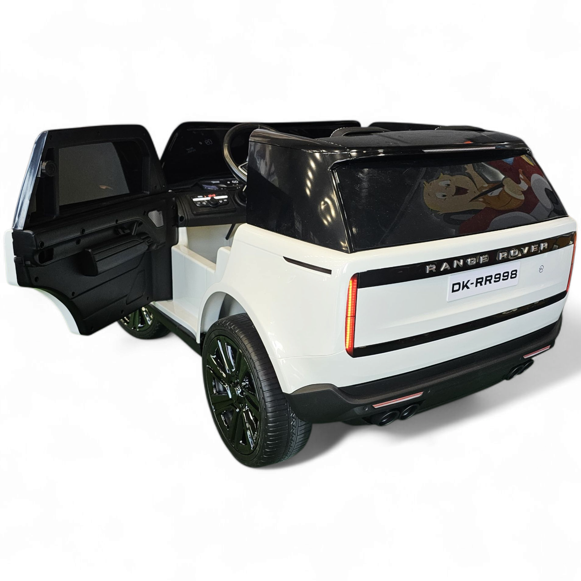 Coche eléctrico para niños RANGE ROVER SV Blanco 2 Plazas 24v c/ RUEDAS DE GOMA & ASIENTO DE PIEL