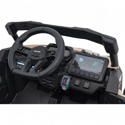 Coche Eléctrico para Niño CAN-AM MAVERICK 4x4 24v Caqui c/ RODAS DE BORRACHA & ASIENTO EN PELE