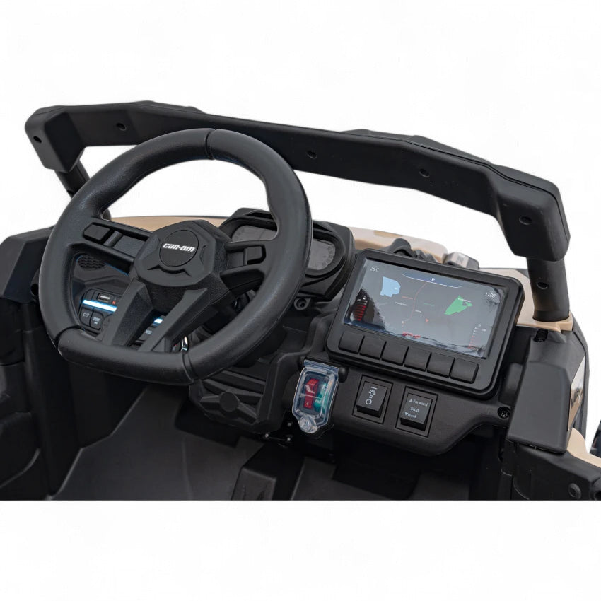 Coche Eléctrico para Niño CAN-AM MAVERICK 4x4 24v Caqui c/ RODAS DE BORRACHA & ASIENTO EN PELE