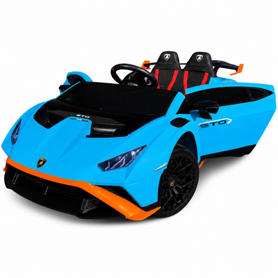 Coche Eléctrico para Niños LAMBORGHINI STO 12v Azul c/ RUEDAS DE GOMA & ASIENTO DE PIEL