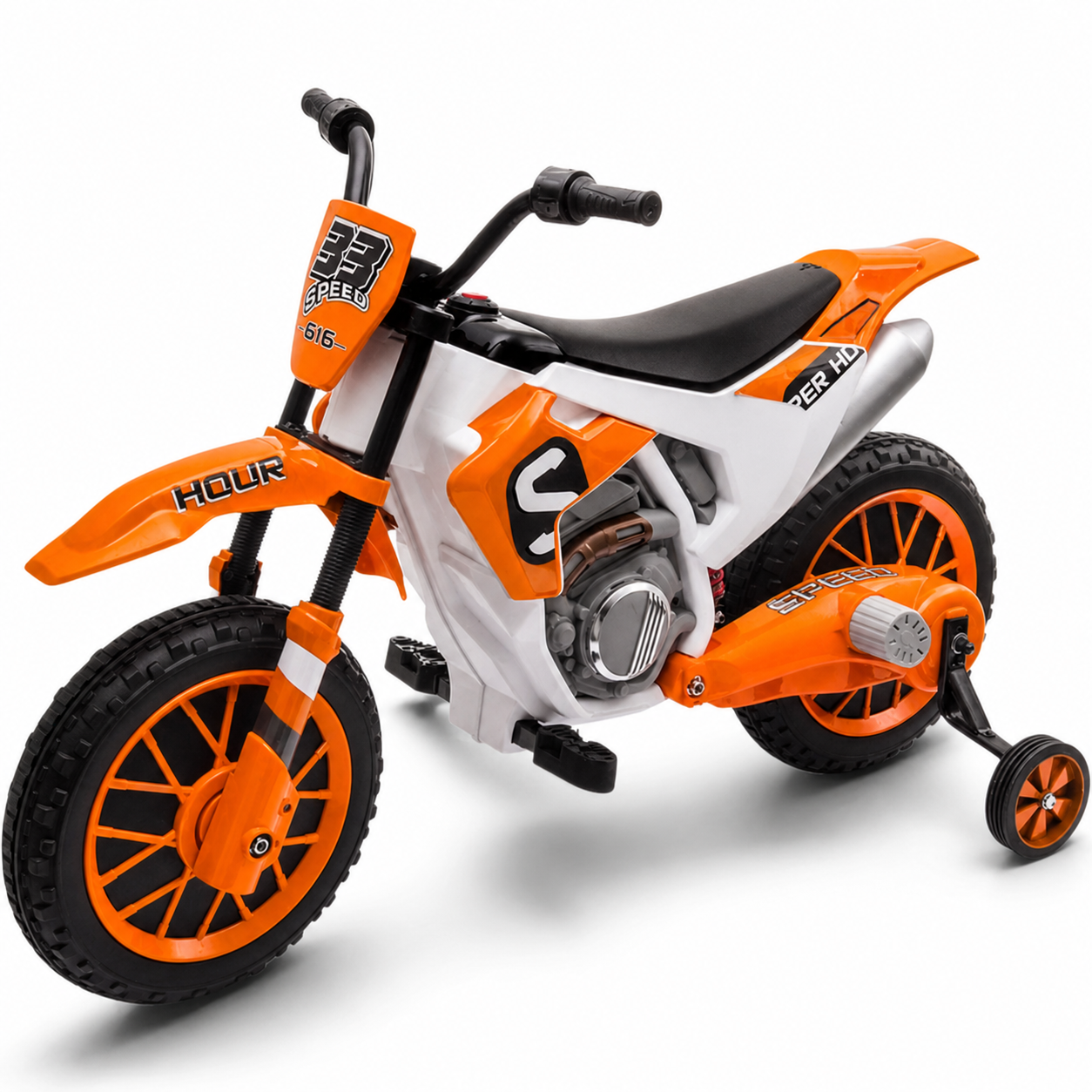 Mota Elétrica para Criança CROSS BLAZE 12v Laranja c/ RODAS DE BORRACHA