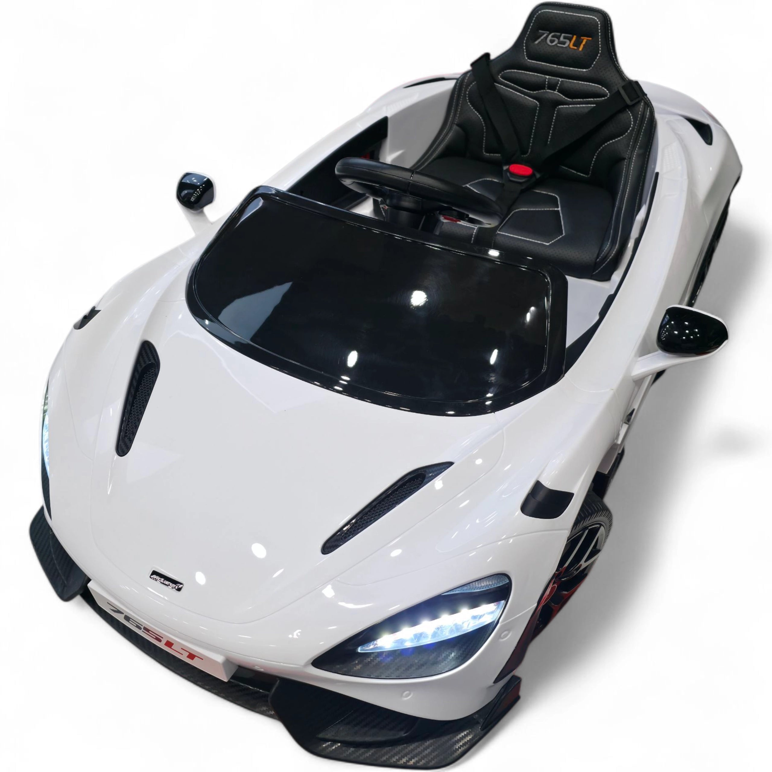 Coche Eléctrico para Niños McLaren 12v Blanco c/ RUEDAS DE GOMA & ASIENTO DE PIEL